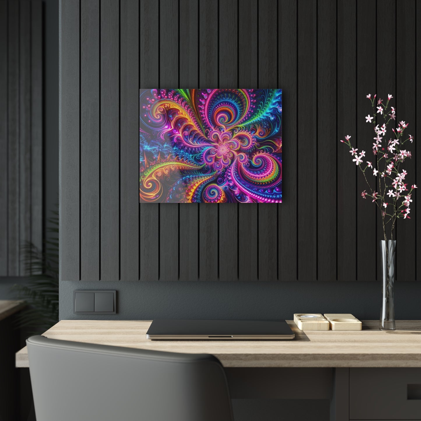 Quantum Prismatic Visions. Trippy infity Pattern 1/4" Glossy Acrylic Art
