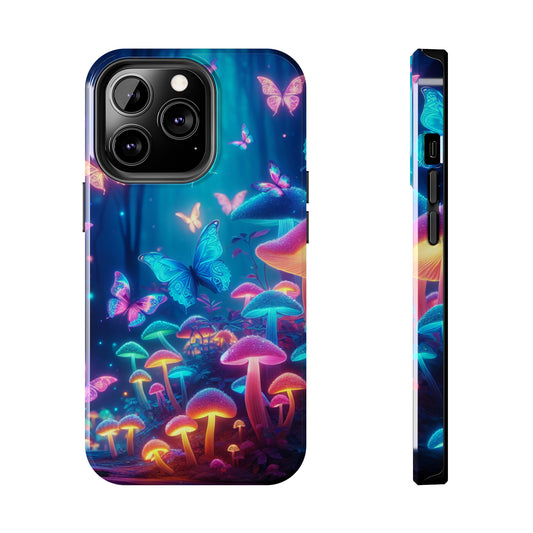 Luminous Jewels in the Forest. Mushrooms & Butterflies Tough Phone Case