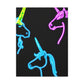 Vibrant Neon Fantasy NEON Unicorns Art Canvas