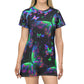 Neon Flight of Fancy. Neon Butterflies Womans T Shirt Dress