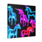 Neon Unicorn Fantasia NEON Unicorns Art Canvas