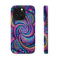 Cosmic Quasar Dreams. Neon Trippy Infinity Patterns Premium Art Magsafe Magnet Tough IPhone 13 14 15 Pro Plus Max and Mini in Matte and Glossy Phone cases