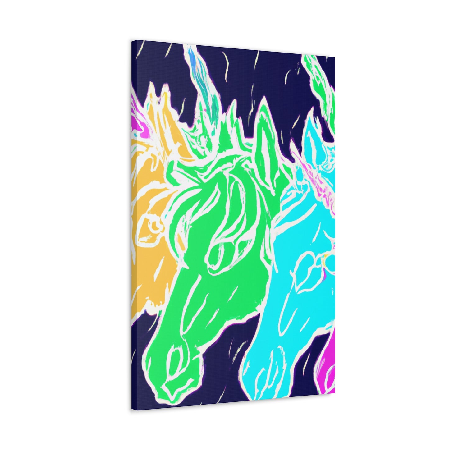 Neon Herd-scape NEON Unicorns Art Canvas
