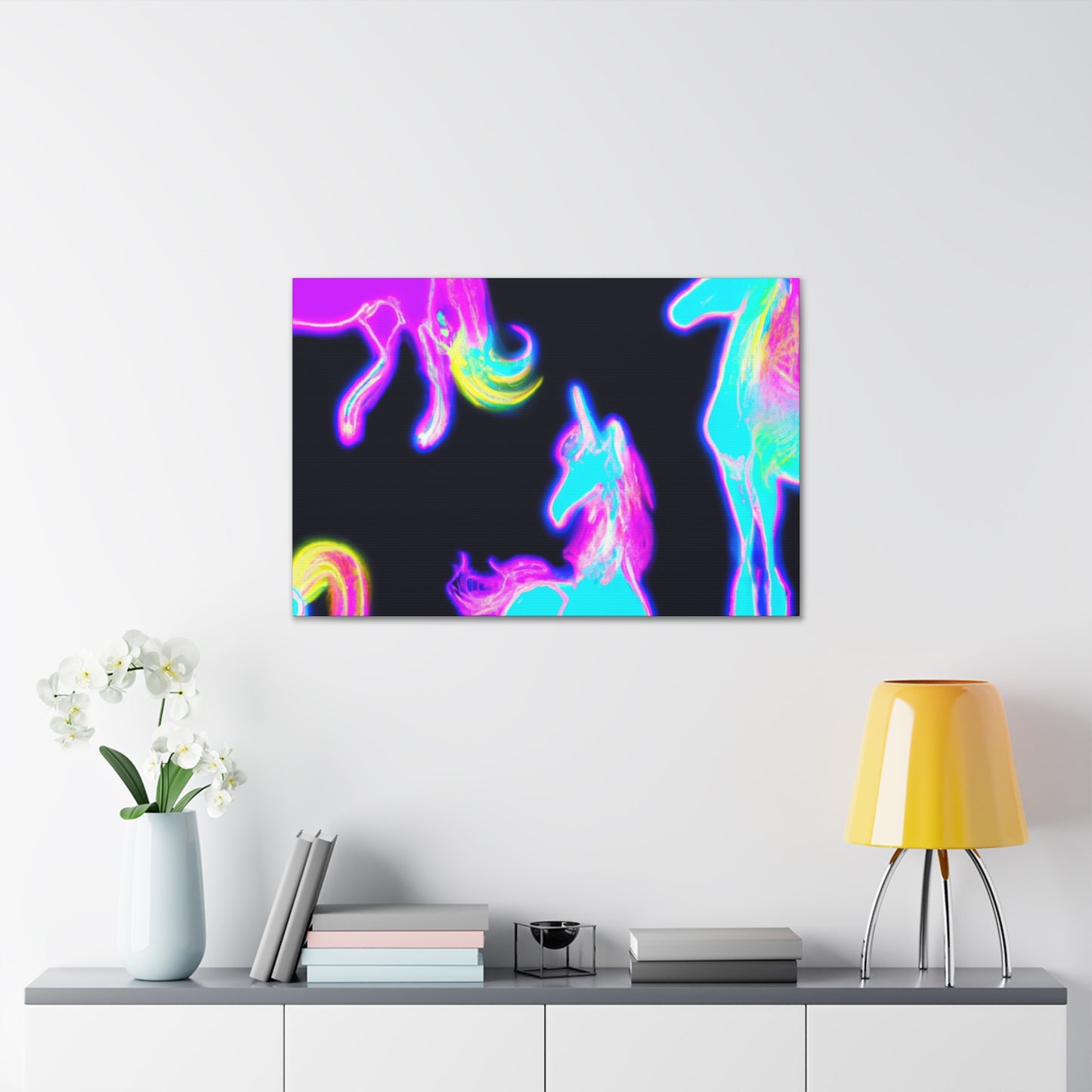 "Neon Magic" NEON Unicorns Art Canvas