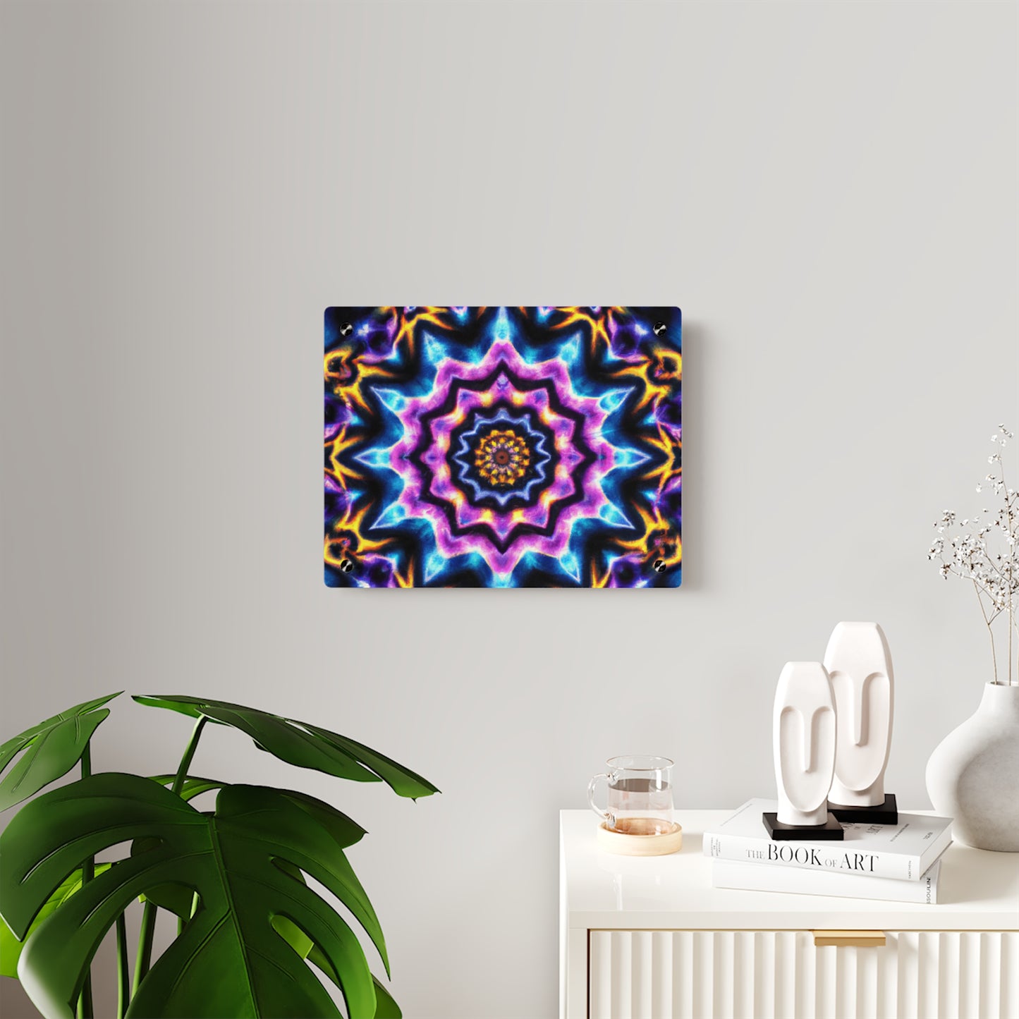 Interdimensional Spectrum Splatter Trippy Infinity Patterns Acrylic Art Panel