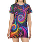 Vigorous Vortical Velvets. Infinity Patterns Womans T Shirt Dress