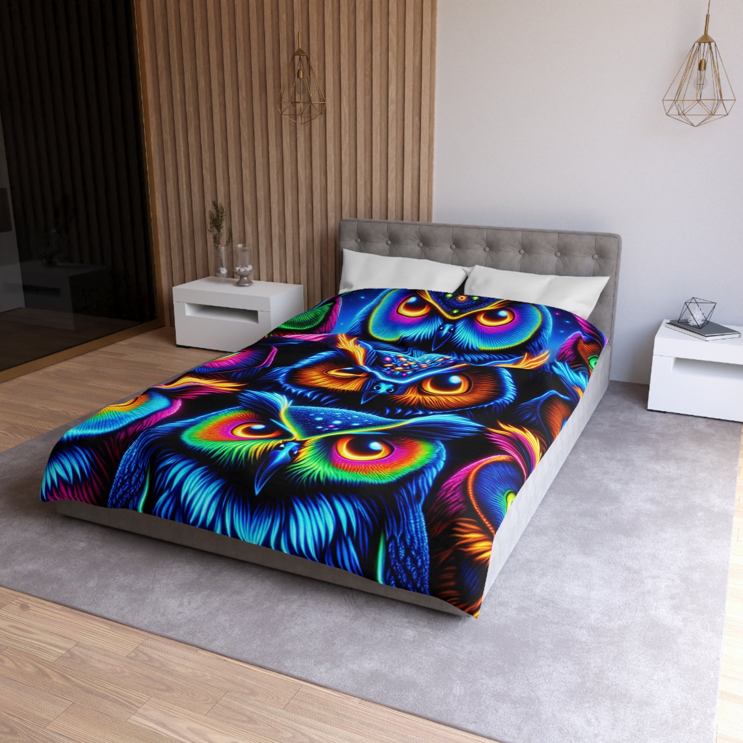 Giovanni da Cresta - NEON Owls Microfiber Duvet Cover