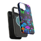 Neon Spectacle. Neon Butterflies and Mushrooms Premium Art Magsafe Magnet Tough IPhone 13 14 15 Pro Plus Max and Mini in Matte and Glossy Phone cases