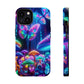 Neon Ecstasy. Neon Butterflies and Mushrooms Premium Art Magsafe Magnet Tough IPhone 13 14 15 Pro Plus Max and Mini in Matte and Glossy Phone cases