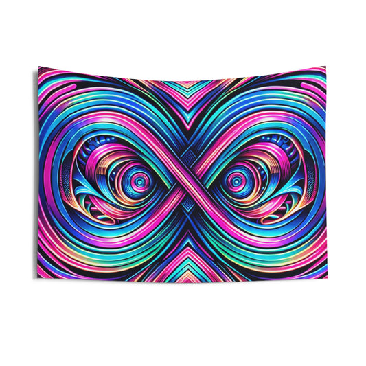 Electric Acid Cosmos. Infinity Patterns Art Tapestry