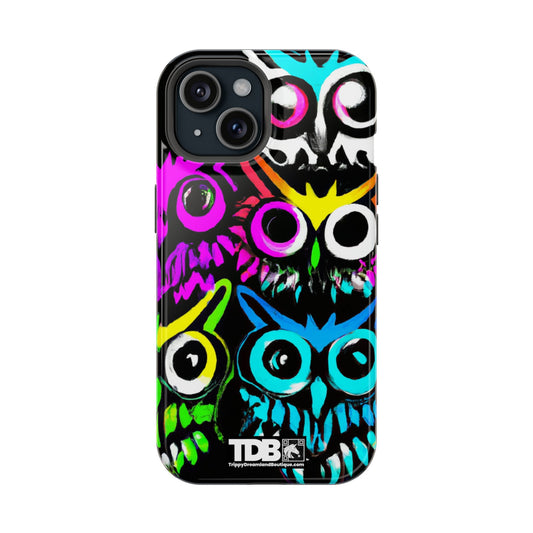 TDB iPhone Magnetic Tough Case - Psychedelic Rave Owl Design