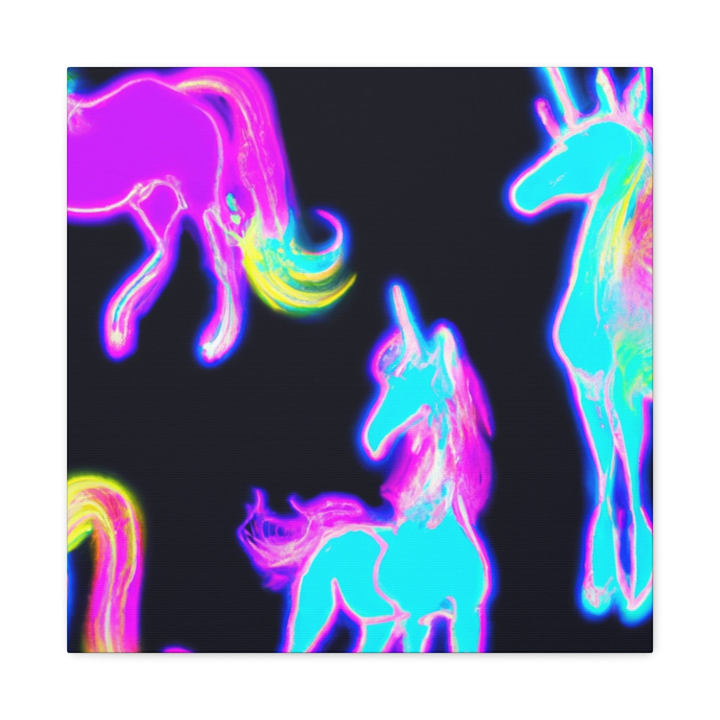 "Neon Magic" NEON Unicorns Art Canvas