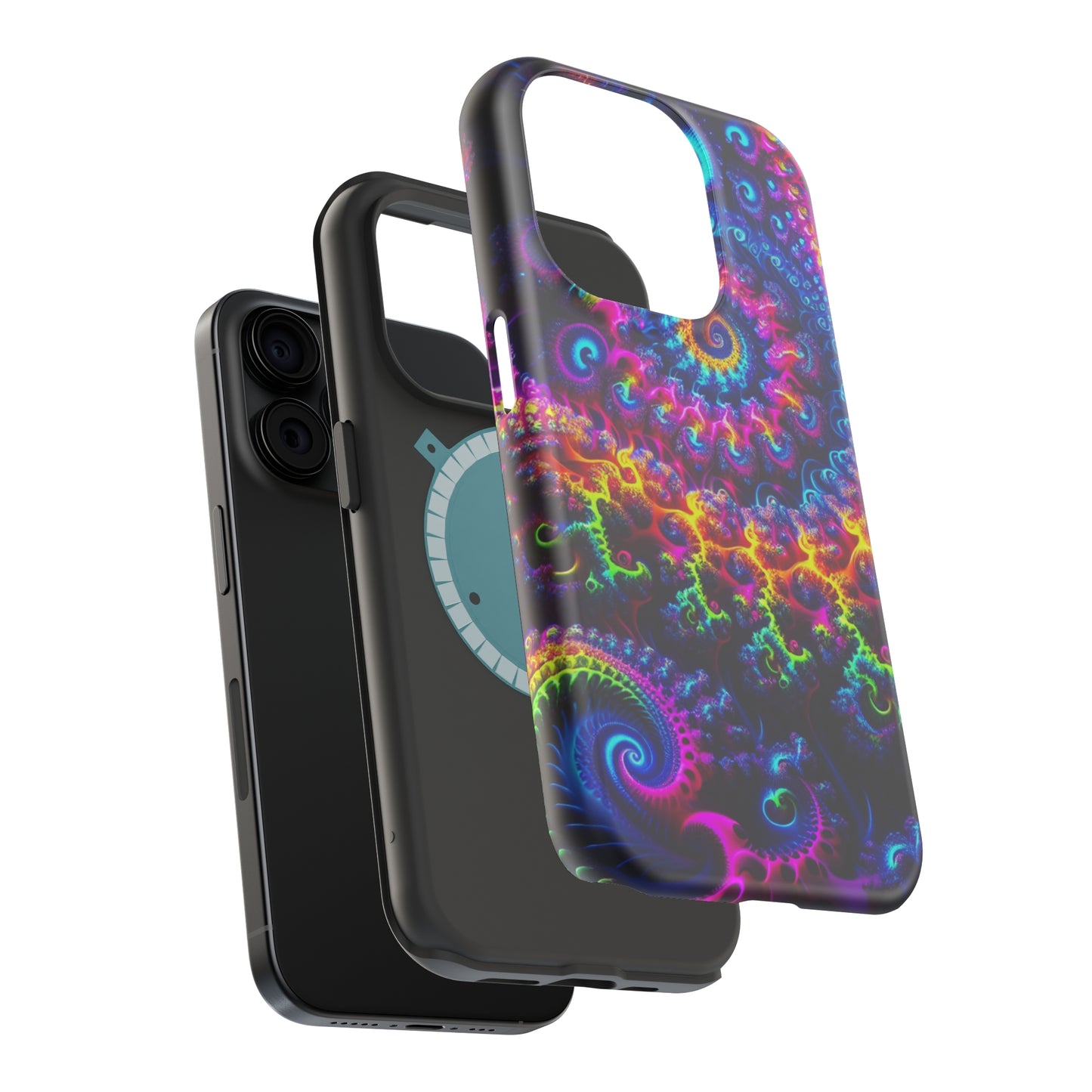 Twilight Infinyscape Neon Trippy Infinity Patterns Premium Art Magsafe Magnet Tough IPhone 13 14 15 Pro Plus Max and Mini in Matte and Glossy Phone cases