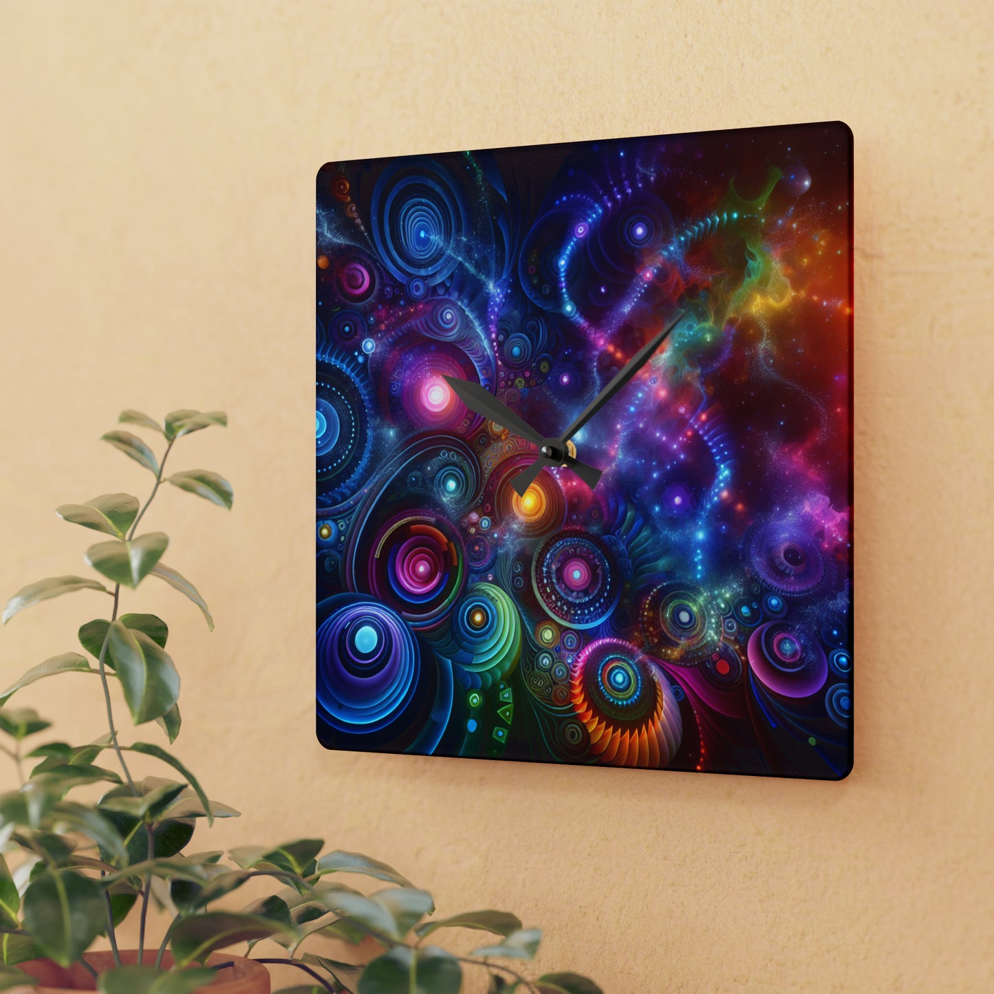 Neon Infinity Toonz. Infinity Patterns Art Acrylic Clock