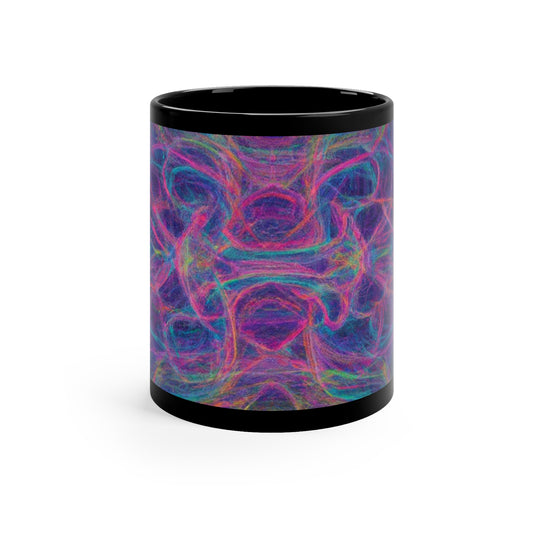 Vivid Dimension Infinity Weave. Trippy Infninty Patterns 11oz Black Mug