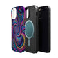 Cosmic Quasar Dreams. Neon Trippy Infinity Patterns Premium Art Magsafe Magnet Tough IPhone 13 14 15 Pro Plus Max and Mini in Matte and Glossy Phone cases