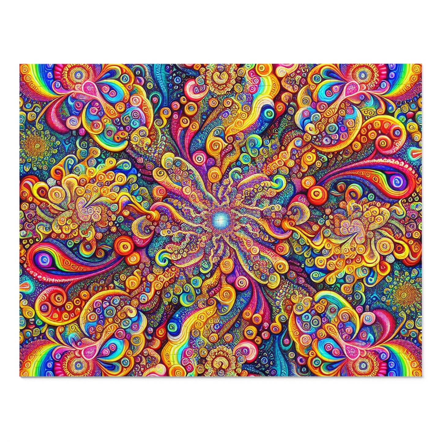 Neon Infinitude - Neon Trippy Infinity Patterns Puzzle 30, 110, 252, and 1000 Pieces