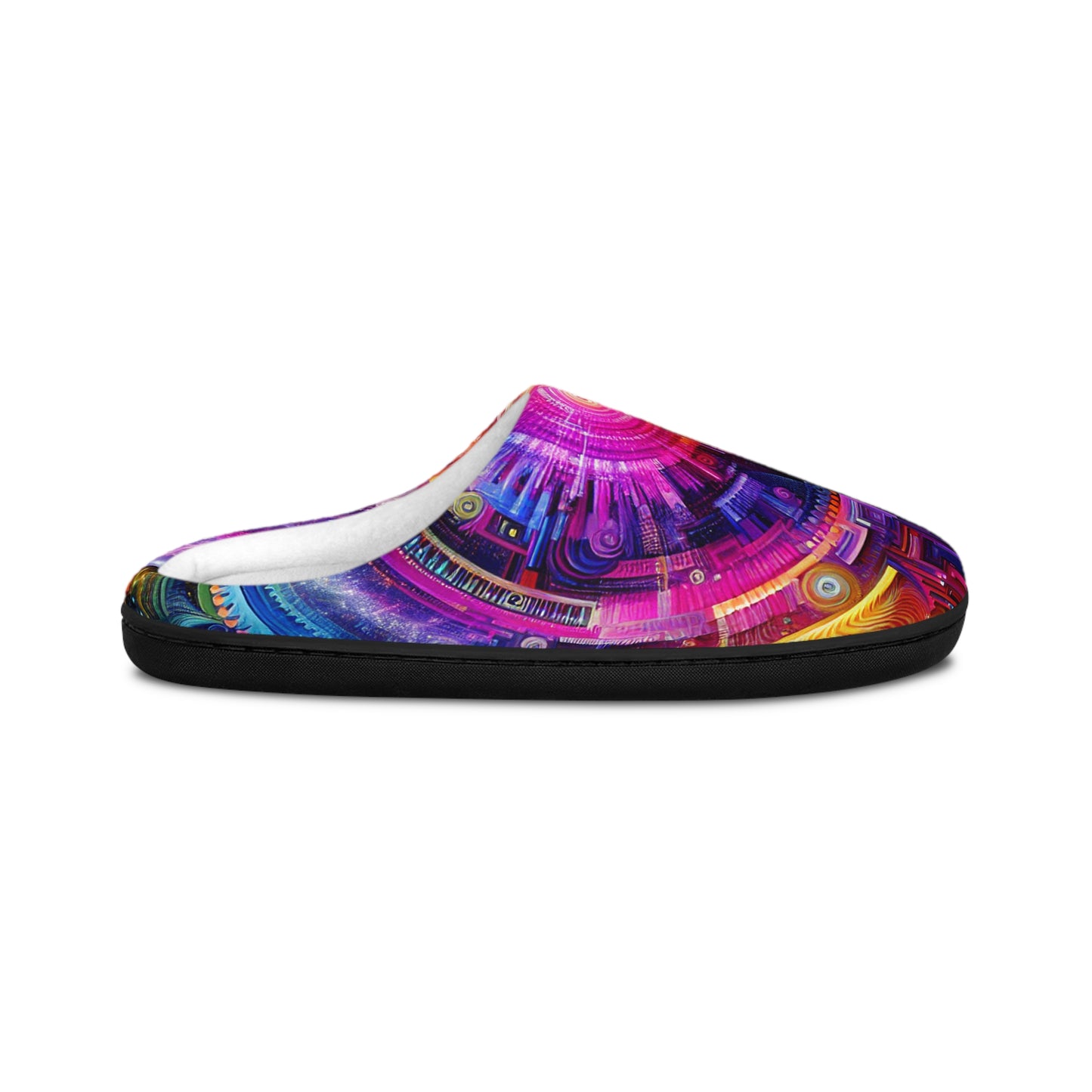 titled "Cyber Mindscapes":

"CyberMindzcape" - Neon Butterflies Woman's Indoor Slippers
