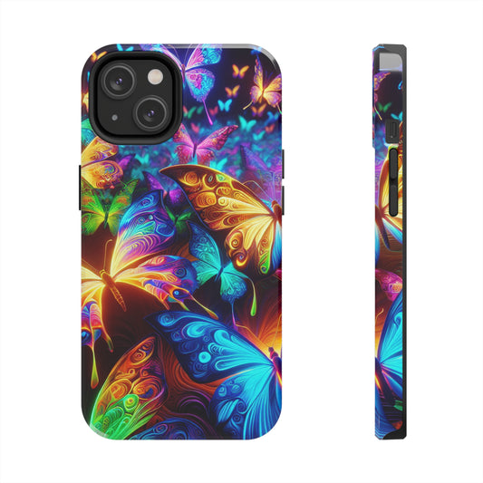 Neon Moth Mayhem. NEON Butterflies Tough Phone Case