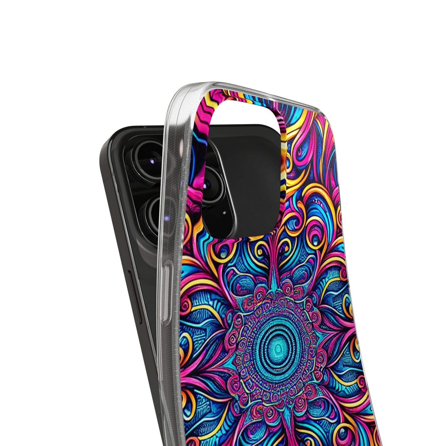 "Fantasia of Fluorescence" Infinity Patterns Art Polycarbonate Phone Case Samsung Galaxy s21 s22 Google Pixel 6 Iphone 11 12 13 14 Pro Max Mini Plus