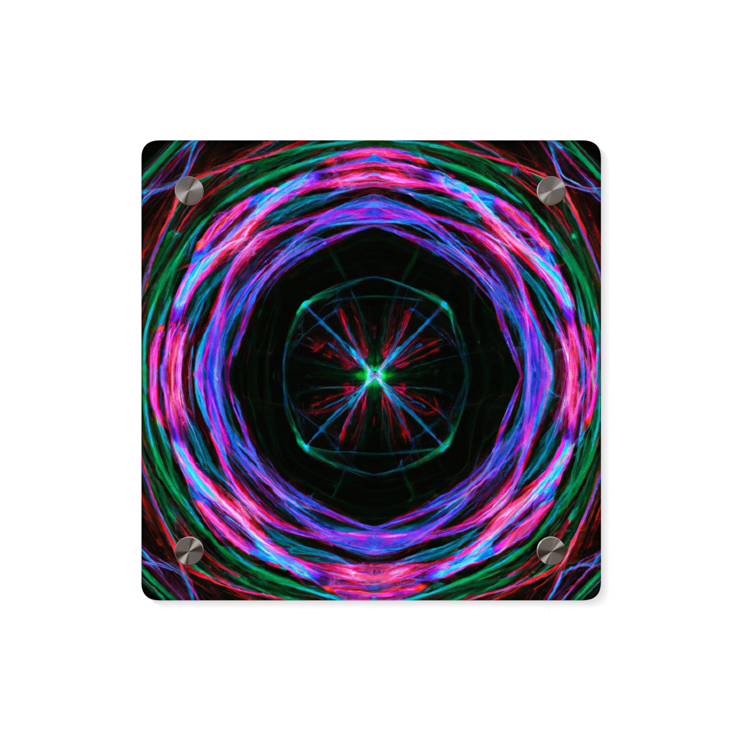 Vivid Vertigo Vortex Trippy Infinity Patterns Acrylic Art Panel