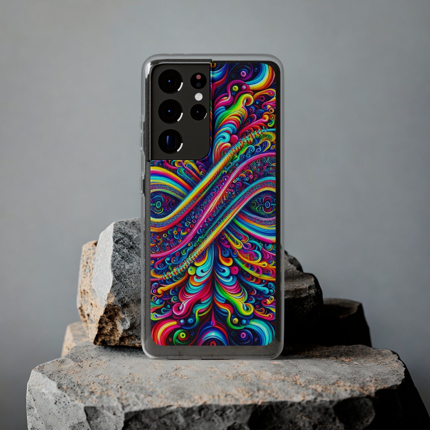 'Infinite Neon Illusion' Infinity Patterns Art Polycarbonate Phone Case