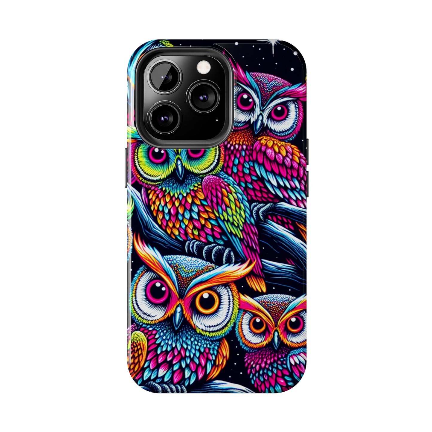 "Neon Nocturne" NEON Owls Tough Phone Case