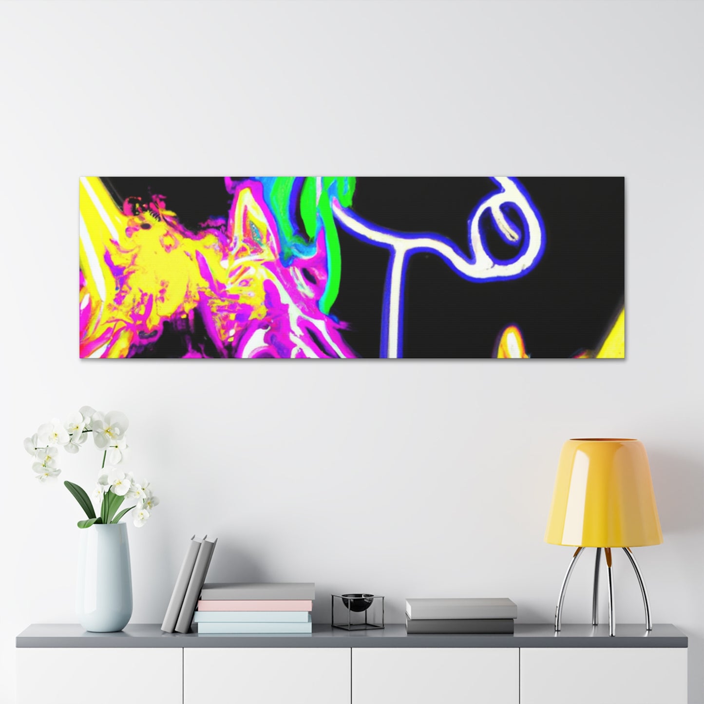 "Vibrant Neon Magic" NEON Unicorns Art Canvas