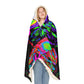 "Owls After Dark" - NEON Owls Art Hooded Snuggle Blanket