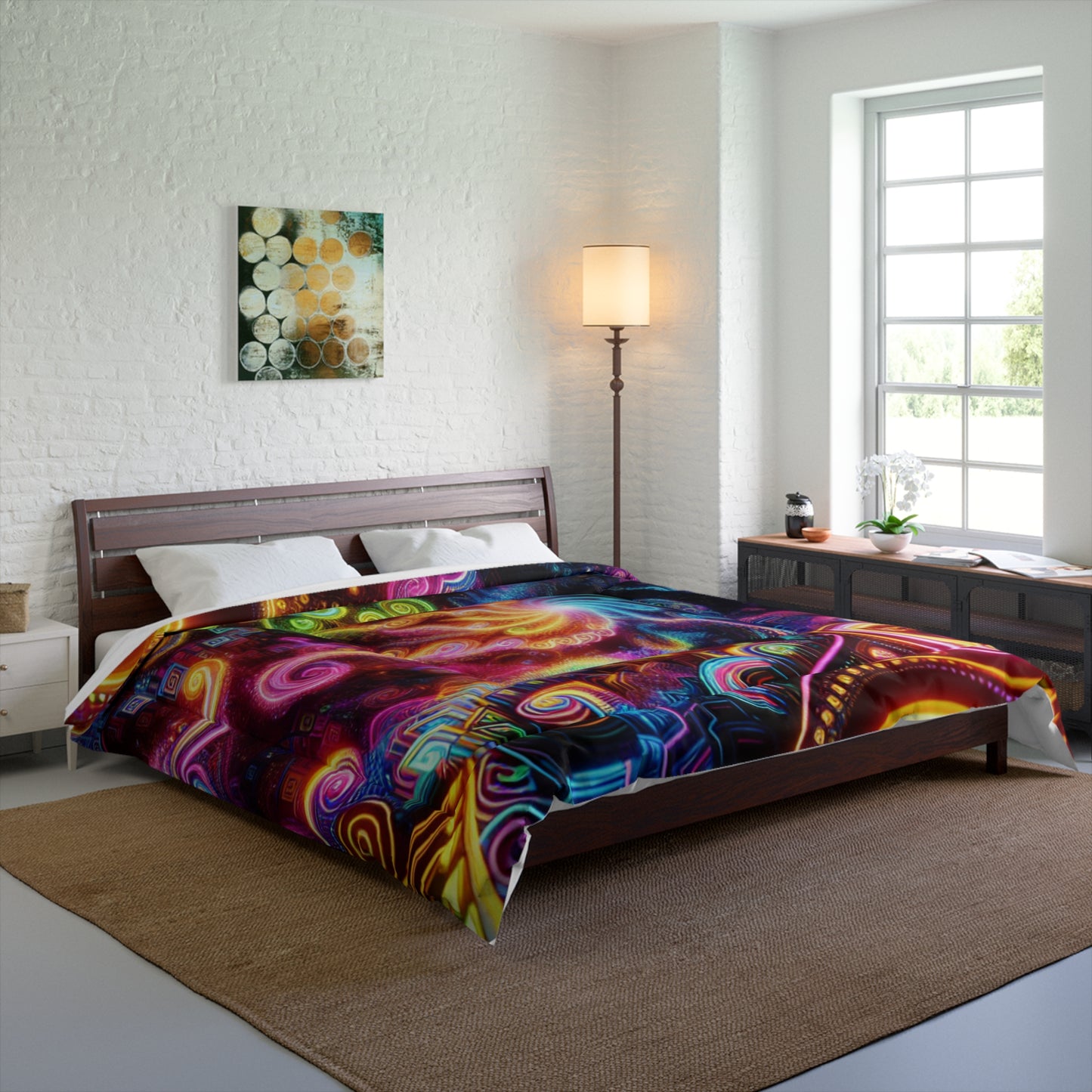 Cosmic Kaleidocolors. Trippy Infinity Patterns Comforter Blanket