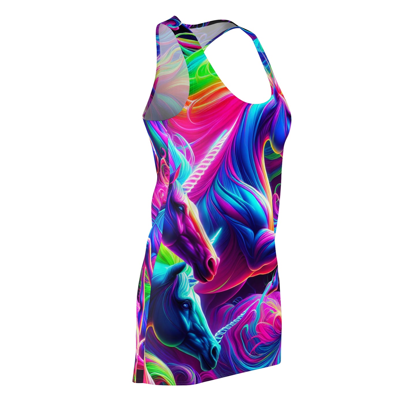 Neon Unicorn Rainbow Gala. Neon Unicorns Racerback Dress