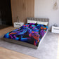 Carlo Gentile - NEON Owls Microfiber Duvet Cover
