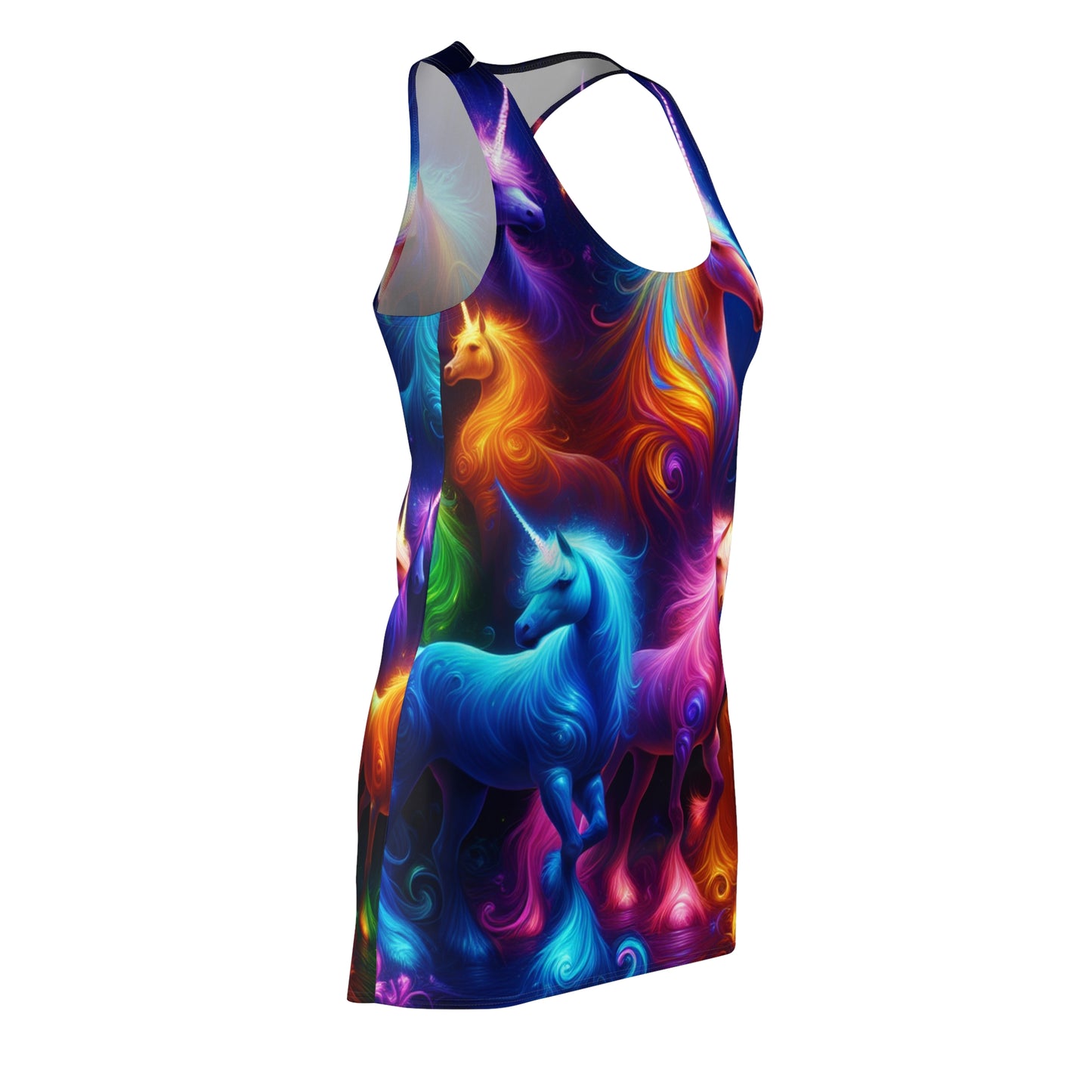 Neon Unicorn Splatter Neon Unicorns Racerback Dress