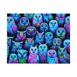 "Neon Nocturnal" - Neon Owls Puzzle 30, 110, 252, and 1000 Pieces