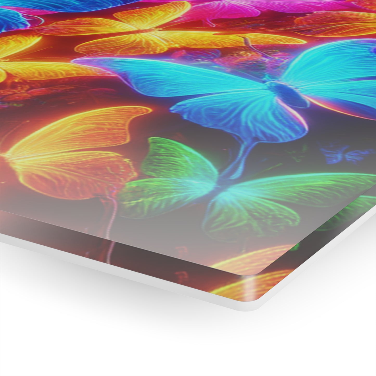 "Trail of Glowing Wings" NEON Butterflies Art 1/4" Glossy Acrylic Art