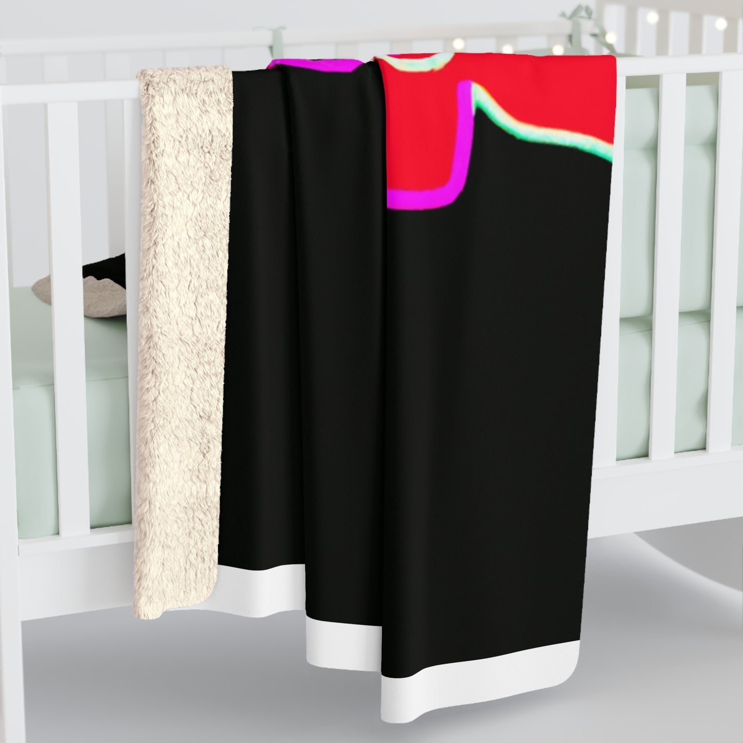 "Neon Dreamscape" - NEON Unicorns Art Sherpa Blanket