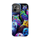 'Flock of Electric Flamses' NEON Owls Tough Phone Case