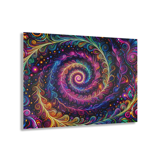 Vibrant Infinity Voyage. Trippy infity Pattern 1/4" Glossy Acrylic Art