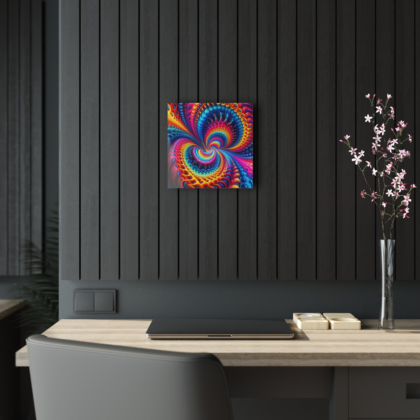 Aurora Fluxion. Trippy infity Pattern 1/4" Glossy Acrylic Art
