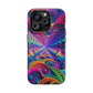 Cosmic Electric Rainbow Frenzy. Neon Trippy Infinity Patterns Premium Art Magsafe Magnet Tough IPhone 13 14 15 Pro Plus Max and Mini in Matte and Glossy Phone cases
