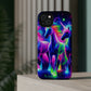 "Uni-Neon Fantasy" Neon Unicorns Premium Art Magsafe Magnet Tough IPhone 13 14 15 Pro Plus Max and Mini in Matte and Glossy Phone cases