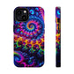 Twilight Infinyscape Neon Trippy Infinity Patterns Premium Art Magsafe Magnet Tough IPhone 13 14 15 Pro Plus Max and Mini in Matte and Glossy Phone cases