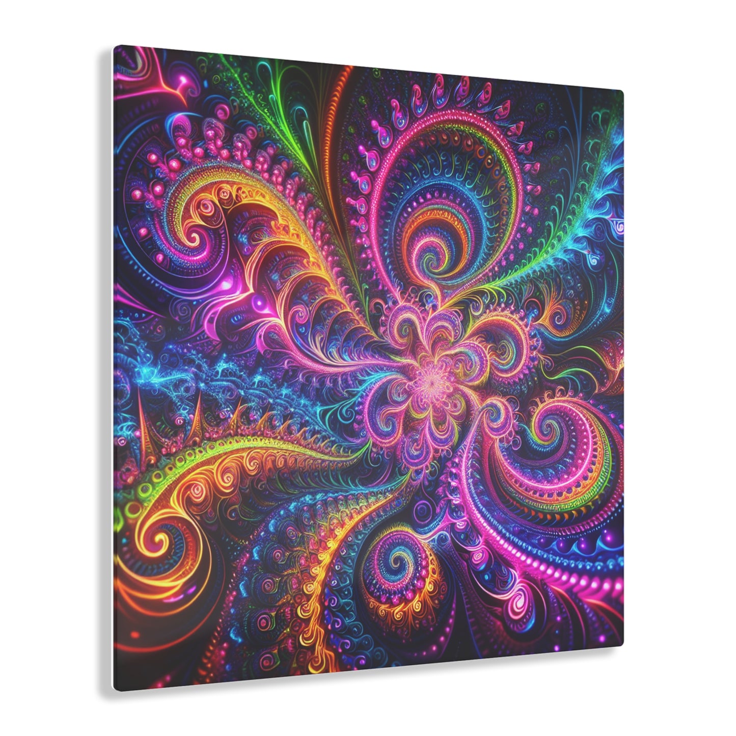 Quantum Prismatic Visions. Trippy infity Pattern 1/4" Glossy Acrylic Art