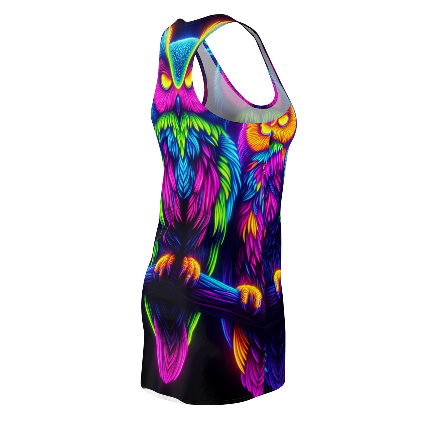 "NeoNighthawks" Neon Owls Racerback Dress