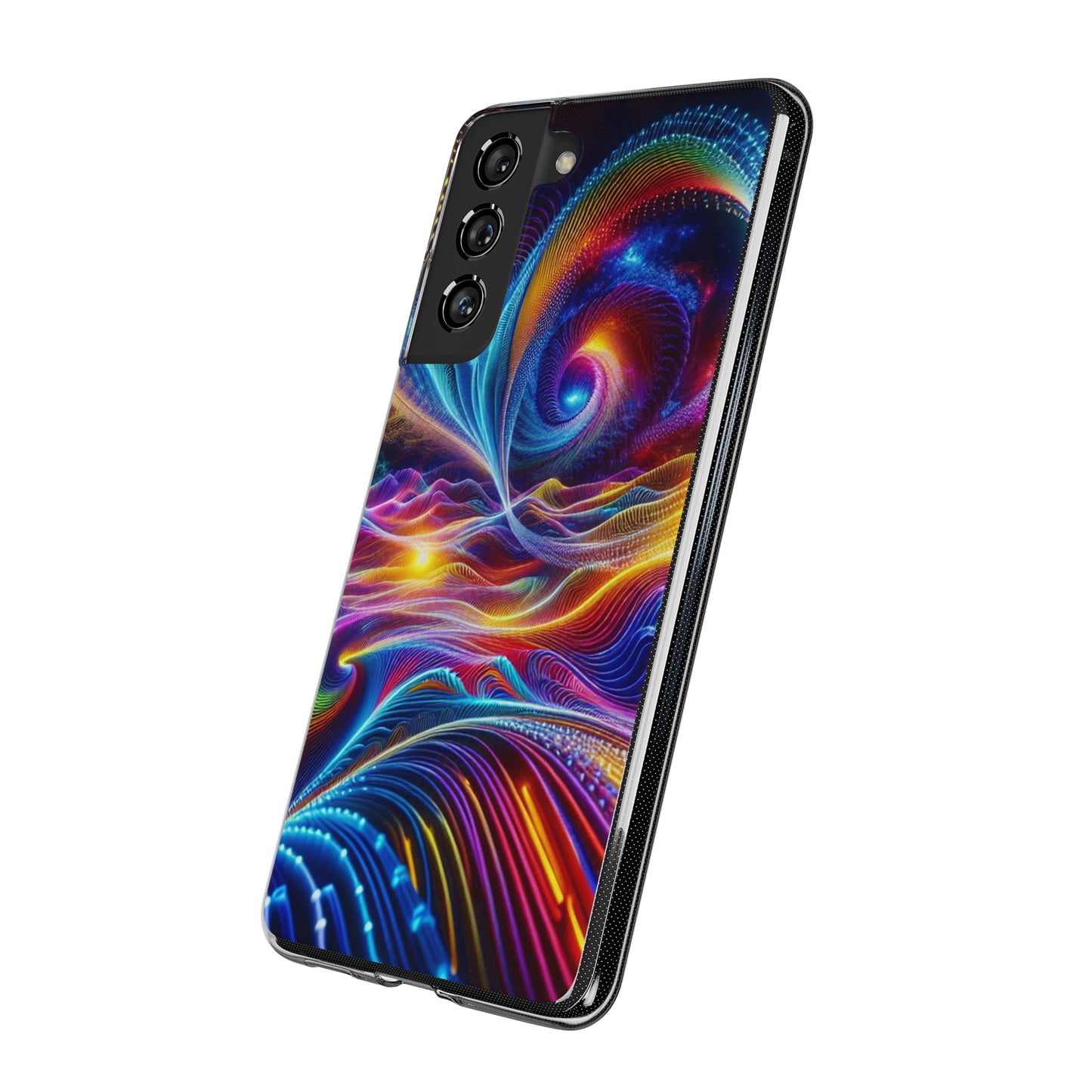 Neon Vortex. Infinity Patterns Art Polycarbonate Phone Case