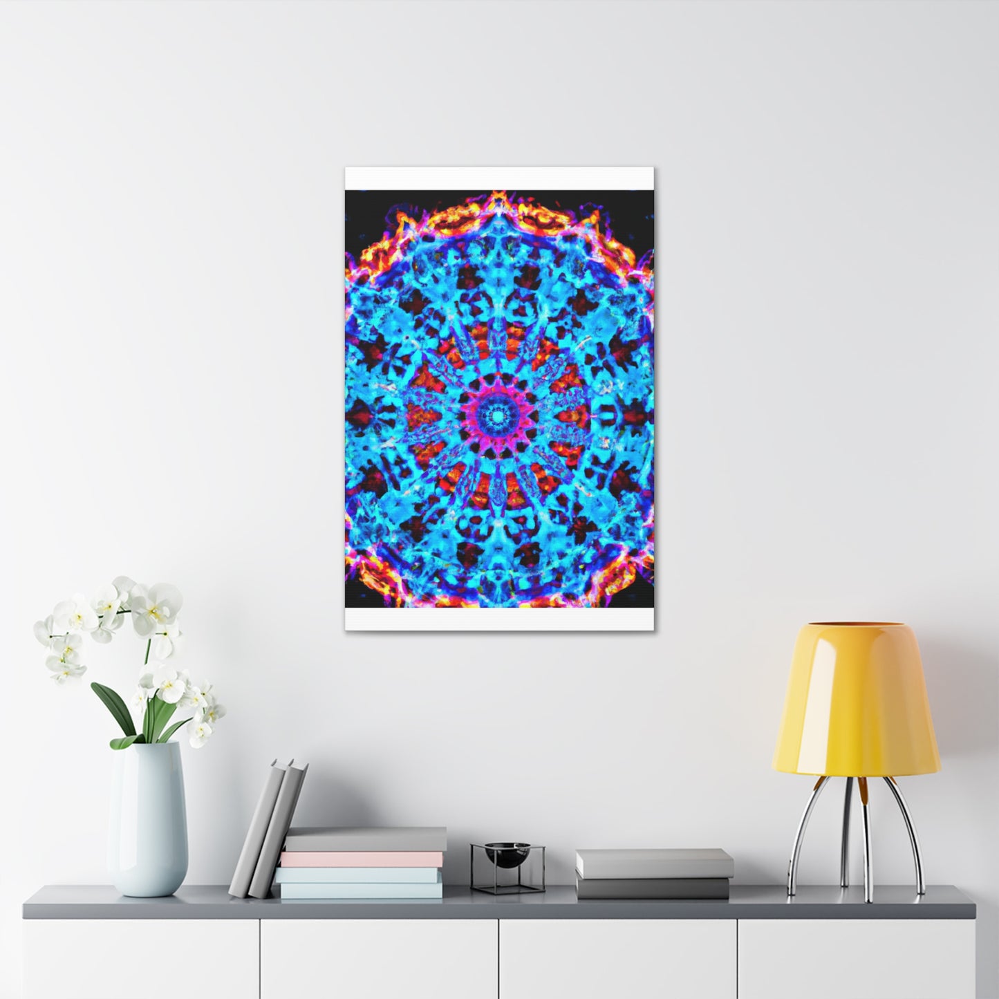 Vividly-Vortexed Neon Infinity Illumination. Trippy Infinity Patterns Art Canvas