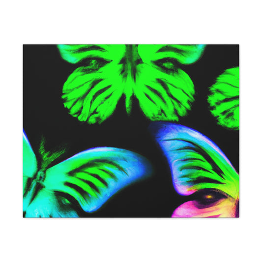 "Neon Dreamweavers". Neon Butterflies  Art Canvas