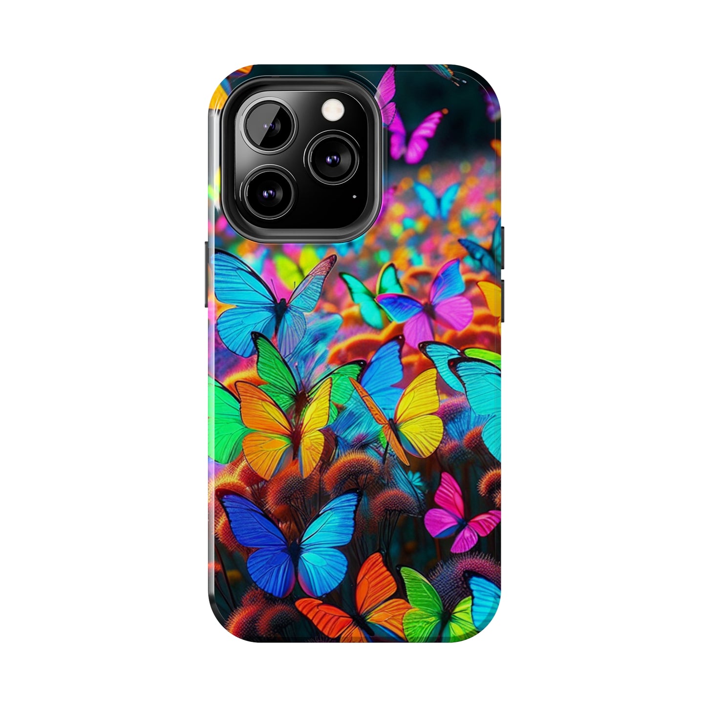 "Neon Butterfly Mural" NEON Butterflies Tough Phone Case Iphone 6 7 8 9 10 11 12 13 14 SE X XR XS Pro Max Mini Plus