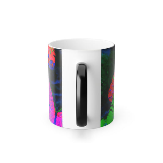 neon Butterfly Dreamscape Mushrooms & Butterflies 11oz Color Morphing Mug