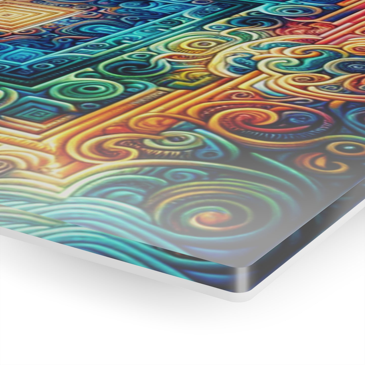 Neon Infinity Dreamscape. Trippy infity Pattern 1/4" Glossy Acrylic Art